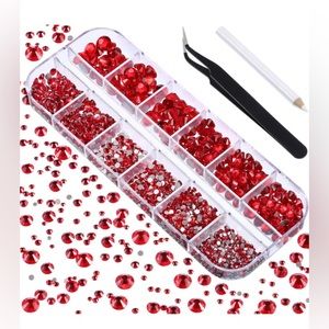 BNWT Red, Clear and Blue Rhinestones for crafts, nails, tumblers, etc.